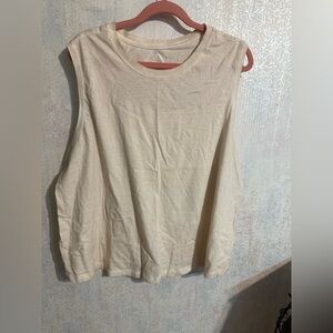 Athletic Works Beige Sleeveless Muscle Tee, 100% Cotton, XXL 20